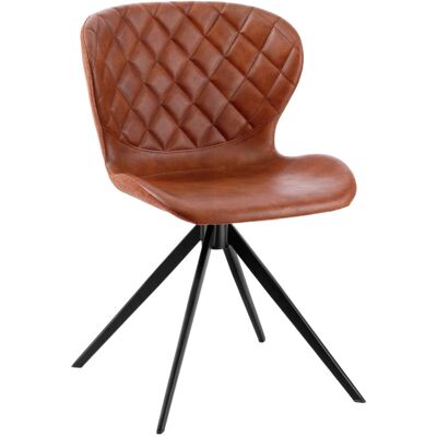 Vega Sedia Kansas ; 49x56x78 cm (LxPxH); seduta cognac, struttura nero; 2 pz. / Pacco Vega Sedia Kansas ; 49x56x78 cm (LxPxH); seduta cognac, struttura nero; 2 pz. / Pacco