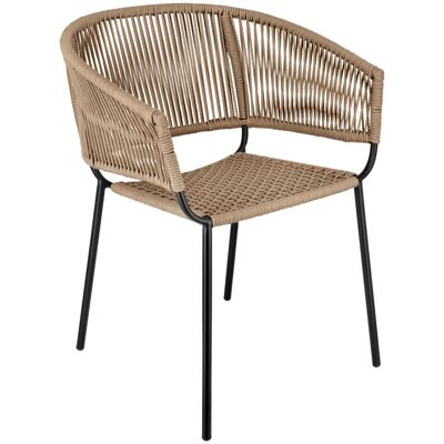 Vega Sedia da esterno Samo ; 62.5x56x79 cm (LxPxH); seduta beige, struttura nero; 2 pz. / Pacco Vega Sedia da esterno Samo ; 62.5x56x79 cm (LxPxH); seduta beige, struttura nero; 2 pz. / Pacco