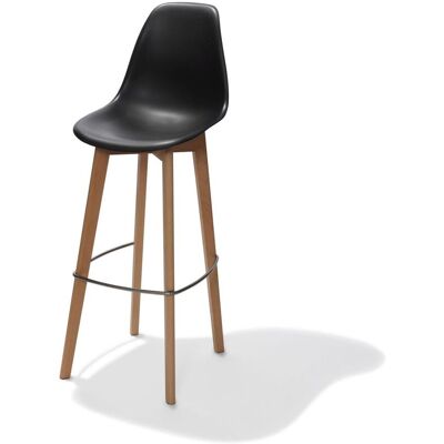 Sgabello da Bar Keeve Nero - Impilabile - Sedia Sgabello da Bar Keeve Nero - Impilabile - Sedia