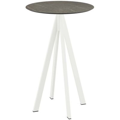Tavolo alto rotondo Essentials Infinity Bianco & Midnight Marble - Mange-debout Tavolo alto rotondo Essentials Infinity Bianco & Midnight Marble - Mange-debout
