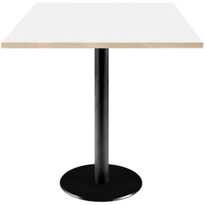 Restootab - Tavolo 70x70cm - Modello Roma bianco con bordi in legno Restootab - Tavolo 70x70cm - Modello Roma bianco con bordi in legno
