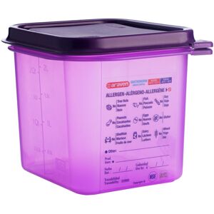 Araven Contenitori Gastronorm per alimenti senza allergeni ; Misura GN 1/6, 2.6 l, 17.6x16.2x15 cm (LxLxP); violetto Araven Contenitori Gastronorm per alimenti senza allergeni ; Misura GN 1/6, 2.6 l, 17.6x16.2x15 cm (LxLxP); violetto