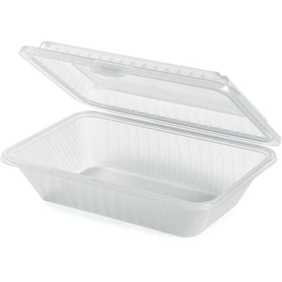 Contacto Contenitore riutilizzabile Eco-Takeout® 1 alloggiamento ; 23.5x17x7 cm (LxLxH); trasparente; rettangolare; 12 pz. / Pacco Contacto Contenitore riutilizzabile Eco-Takeout® 1 alloggiamento ; 23.5x17x7 cm (LxLxH); trasparente; rettangolare; 12 pz. / Pacco