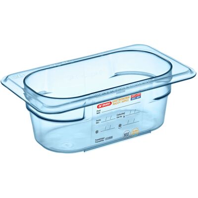 Araven Contenitore per alimenti GN 1/9 in ABS ; Misura GN 1/9, 0.6 l, 17.6x10.8x6.5 cm (LxLxP); blu Araven Contenitore per alimenti GN 1/9 in ABS ; Misura GN 1/9, 0.6 l, 17.6x10.8x6.5 cm (LxLxP); blu