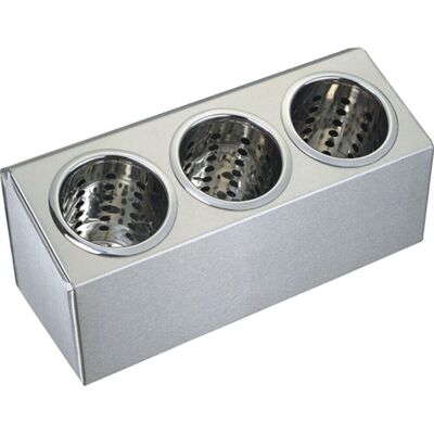 Stalgast Portaposate in acciaio inox per 3 portaposate ; 15x38.5x18 cm (LxLxH); argento Stalgast Portaposate in acciaio inox per 3 portaposate ; 15x38.5x18 cm (LxLxH); argento
