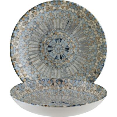Bonna Piatto fondo Luca Mosaic ; 1000 ml, 23x4 cm (ØxH); arancione/blu scuro/blu chiaro/giallo/bianco; rotonda; 6 pz. / Pacco Bonna Piatto fondo Luca Mosaic ; 1000 ml, 23x4 cm (ØxH); arancione/blu scuro/blu chiaro/giallo/bianco; rotonda; 6 pz. / Pacco