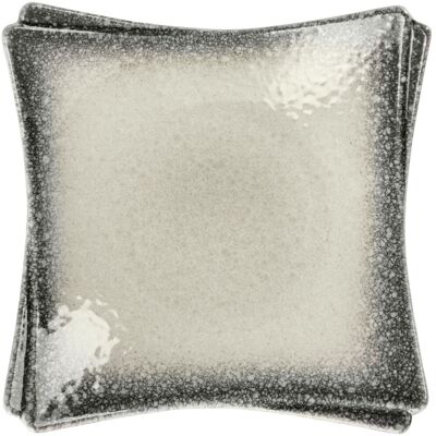 Vega Nagoya Piatto in ceramica - 20,5x20,5x5,5 cm - Bianco/Grigio Vega Nagoya Piatto in ceramica - 20,5x20,5x5,5 cm - Bianco/Grigio
