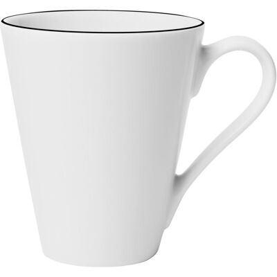 Vega Tazza mug con manico Bellino ; 280 ml, 8.7x10 cm (ØxH); bianco/nero; rotonda; 6 pz. / Pacco Vega Tazza mug con manico Bellino ; 280 ml, 8.7x10 cm (ØxH); bianco/nero; rotonda; 6 pz. / Pacco