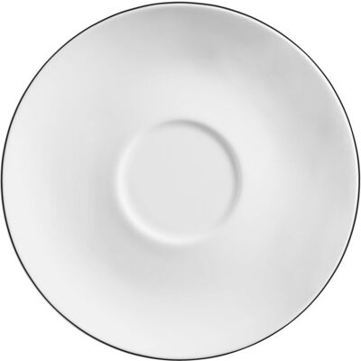 Vega Piattino cappuccino Bellino - Piattino in porcellana, Bianco con bordo nero, Lavabile in lavastoviglie & microonde Vega Piattino cappuccino Bellino - Piattino in porcellana, Bianco con bordo nero, Lavabile in lavastoviglie & microonde