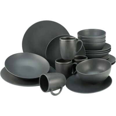 Set di stoviglie Soft Touch Black - 20 pezzi per 4 persone Set di stoviglie Soft Touch Black - 20 pezzi per 4 persone