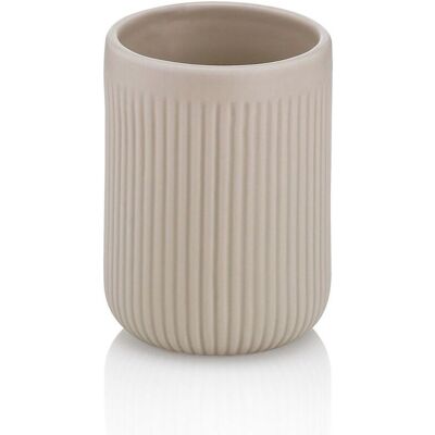 kela Portaspazzolino Adele in ceramica ; 7.5x10 cm (ØxH); grigio pietra; rotonda kela Portaspazzolino Adele in ceramica ; 7.5x10 cm (ØxH); grigio pietra; rotonda