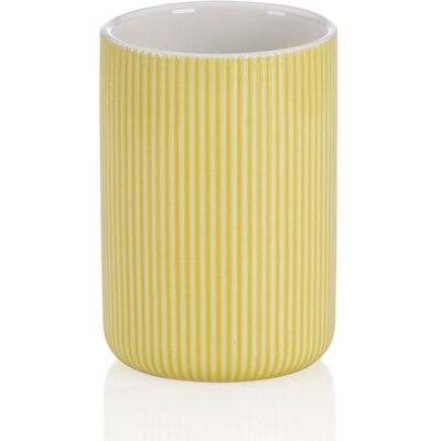 kela Portaspazzolino Ava in ceramica ; 7.5x10.5 cm (ØxH); giallo sole; rotonda kela Portaspazzolino Ava in ceramica ; 7.5x10.5 cm (ØxH); giallo sole; rotonda