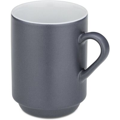 kela Tazza Mattia in ceramica, set da 2 ; 300 ml, 7.5x11 cm (ØxH); grigio; rotonda; 2 pz. / Pacco kela Tazza Mattia in ceramica, set da 2 ; 300 ml, 7.5x11 cm (ØxH); grigio; rotonda; 2 pz. / Pacco