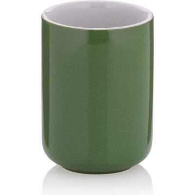 kela Portaspazzolino Isabella in ceramica ; 7.5x10 cm (ØxH); verde; rotonda kela Portaspazzolino Isabella in ceramica ; 7.5x10 cm (ØxH); verde; rotonda