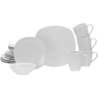 Set di stoviglie quadrato Creatable 16 pezzi - Porcellana, microonde Set di stoviglie quadrato Creatable 16 pezzi - Porcellana, microonde