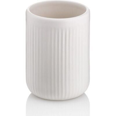 kela Portaspazzolino Adele in ceramica ; 7.5x10 cm (ØxH); bianco; rotonda kela Portaspazzolino Adele in ceramica ; 7.5x10 cm (ØxH); bianco; rotonda