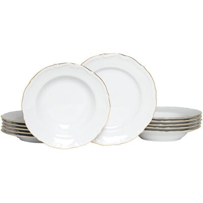 Creatable Maria Theresia Set di Piatti in Porcellana 12 Pezzi - Set di Stoviglie Creatable Maria Theresia Set di Piatti in Porcellana 12 Pezzi - Set di Stoviglie