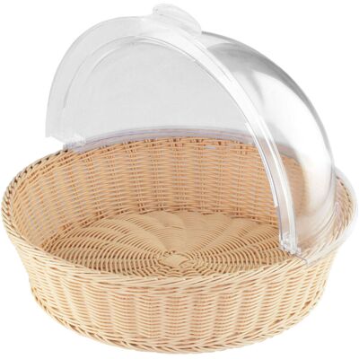 Stalgast Cestino per pane con coperchio rotante, rotondo ; 39.5x10.5 cm (ØxH); trasparente Stalgast Cestino per pane con coperchio rotante, rotondo ; 39.5x10.5 cm (ØxH); trasparente