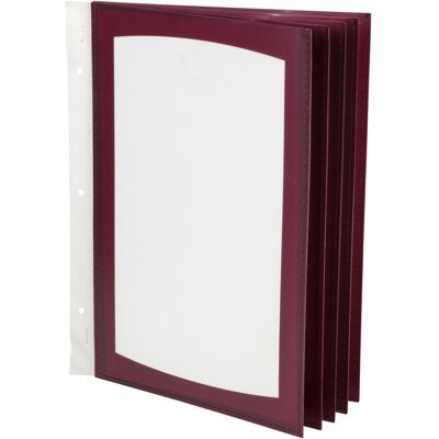 PULSIVA Buste trasparenti per menu ; Misura A4; bordeaux; 5 pz. / Pacco PULSIVA Buste trasparenti per menu ; Misura A4; bordeaux; 5 pz. / Pacco