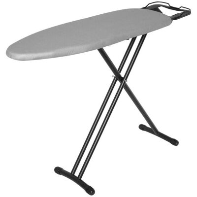 Corby Asse da stiro (Classic / IB0007) con copertura grigio scuro e poggia-ferro ; 6.5x124x34 cm (LxLxH); grigio Corby Asse da stiro (Classic / IB0007) con copertura grigio scuro e poggia-ferro ; 6.5x124x34 cm (LxLxH); grigio