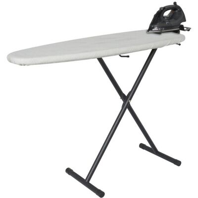 Corby Asse da stiro Oxford in grigio chiaro con ferro a vapore Sherwood 2000W - Presa UE ; 36x127x26.5 cm (LxLxH); nero Corby Asse da stiro Oxford in grigio chiaro con ferro a vapore Sherwood 2000W - Presa UE ; 36x127x26.5 cm (LxLxH); nero