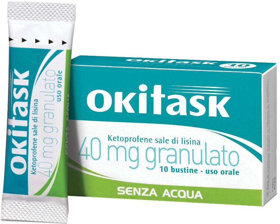 Dompe' Farmaceutici Spa Okitask Granulato orosolubile 10 bustine 40mg - Analgesico ed Antinfiammatorio