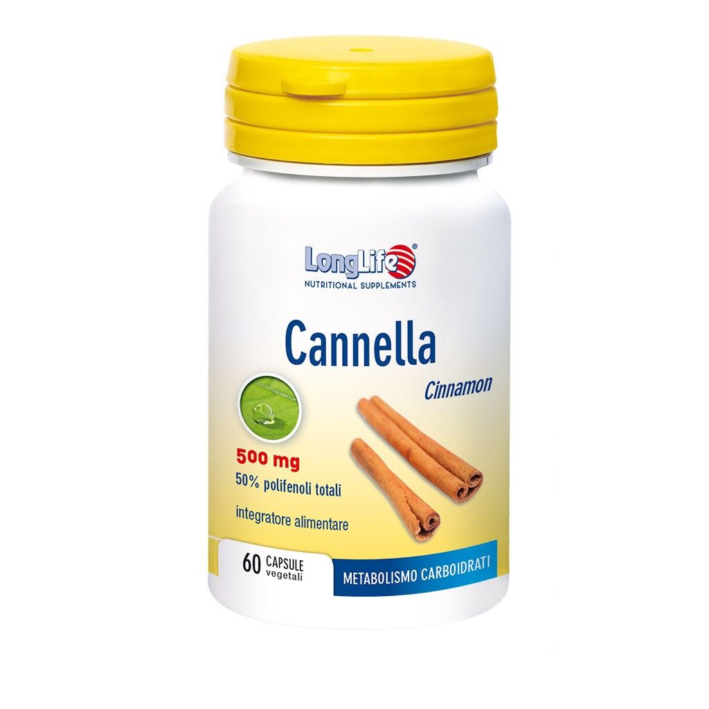 longlife cannella cinnamon 60 capsule vegetali 500mg 4% oli essenziali