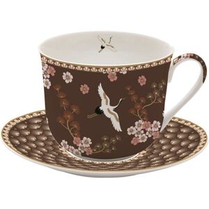 easy life tazza colazione con piatto in porcellana ml.400 atmosphere oriental