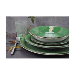 arcucci servizio piatti 18 pz in ceramica preta verde bosco