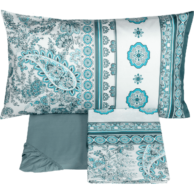Fazzini SAMARCANDA Completo lenzuolo copriletto - Taglia: 2 piazze,Colore: SAMARCANDA - GREY GREEN Fazzini SAMARCANDA Completo lenzuolo copriletto - Taglia: 2 piazze,Colore: SAMARCANDA - GREY GREEN