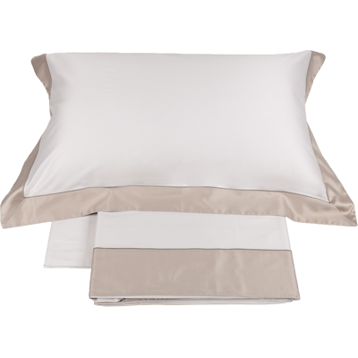 Fazzini - Quadrilatero - Bianco seta/Rosa - 2 piazze - Sheet set Fazzini - Quadrilatero - Bianco seta/Rosa - 2 piazze - Sheet set
