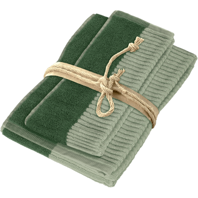 Fazzini DIALOGO Coppia ospite e asciugamano - Taglia: 38x50 + 50x110,Colore: DIALOGO - GREY GREEN + MEDIUM GREEN Fazzini DIALOGO Coppia ospite e asciugamano - Taglia: 38x50 + 50x110,Colore: DIALOGO - GREY GREEN + MEDIUM GREEN