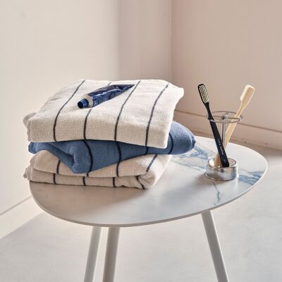 Fazzini SMART Coppia ospite e asciugamano - Colore: SMART - OFF-WHITE/BLU,Taglia: 40x60 + 50x100 Fazzini SMART Coppia ospite e asciugamano - Colore: SMART - OFF-WHITE/BLU,Taglia: 40x60 + 50x100