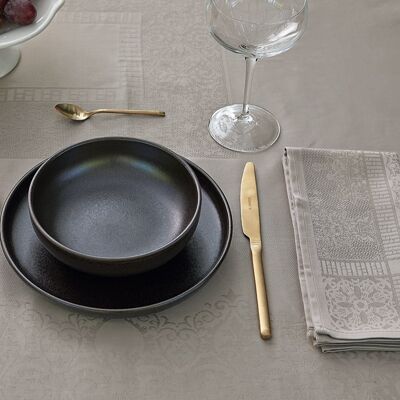 Fazzini AUBERGINE Set 4 Tovaglioli - Colore: AUBERGINE - PANNA Fazzini AUBERGINE Set 4 Tovaglioli - Colore: AUBERGINE - PANNA