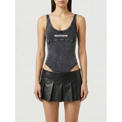 Diesel Costume intero phoebe-dnm in cotone con logo Nero Taglia L Diesel Costume intero phoebe-dnm in cotone con logo Nero Taglia L