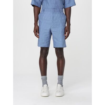 Fendi Pantaloncino in misto lino FF Azzurro Taglia 50 Fendi Pantaloncino in misto lino FF Azzurro Taglia 50