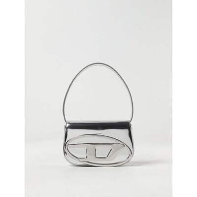 Diesel Borsa 1DR in pelle laminata Argento Taglia OS Diesel Borsa 1DR in pelle laminata Argento Taglia OS