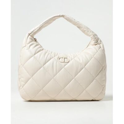 Twinset Borsa in pelle sintetica trapuntata Panna Taglia OS Twinset Borsa in pelle sintetica trapuntata Panna Taglia OS