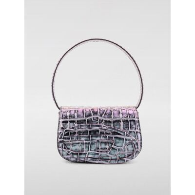Diesel Borsa 1DR in pelle stampa cocco Nero Taglia OS Diesel Borsa 1DR in pelle stampa cocco Nero Taglia OS