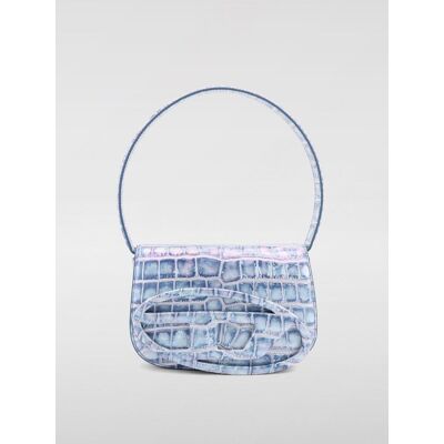 Diesel Borsa 1DR in pelle stampa cocco Blue Taglia OS Diesel Borsa 1DR in pelle stampa cocco Blue Taglia OS