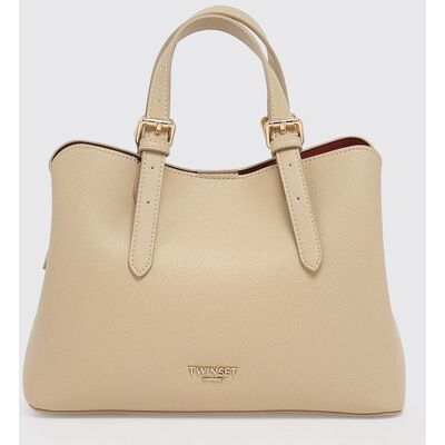 Twinset Borsa in pelle sintetica a grana Sabbia Taglia OS Twinset Borsa in pelle sintetica a grana Sabbia Taglia OS