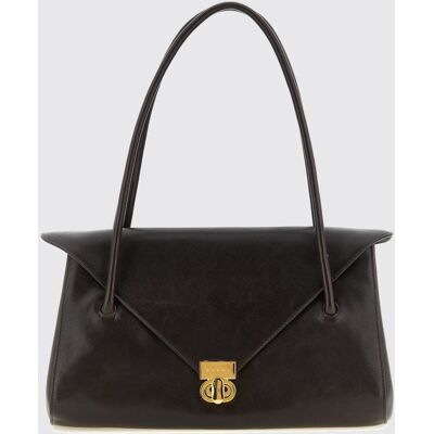 Marni Borsa a spalla Aube E/W in pelle di vitello con doppio manico tubolare Marrone Taglia OS Marni Borsa a spalla Aube E/W in pelle di vitello con doppio manico tubolare Marrone Taglia OS