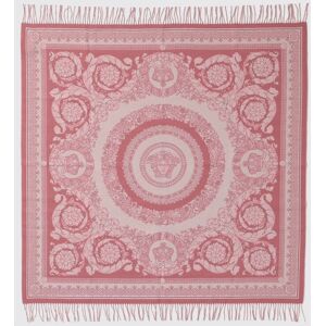 Versace Coperta Crete de Fleur in lana e cashmere Rosa Taglia OS Versace Coperta Crete de Fleur in lana e cashmere Rosa Taglia OS