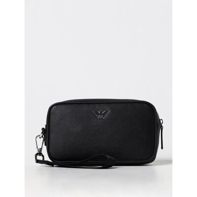 Emporio Armani Trousse da bagno con placca logo Nero Taglia OS Emporio Armani Trousse da bagno con placca logo Nero Taglia OS