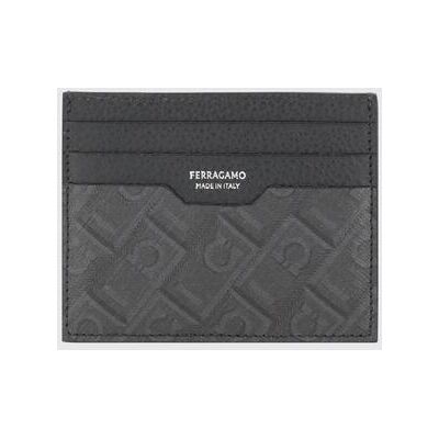 Salvatore Ferragamo Portacarte di credito in pelle a grana Nero Taglia OS Salvatore Ferragamo Portacarte di credito in pelle a grana Nero Taglia OS