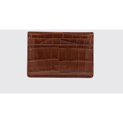 Tom Ford Portacarte di credito in pelle stampa cocco Marrone Taglia OS Tom Ford Portacarte di credito in pelle stampa cocco Marrone Taglia OS