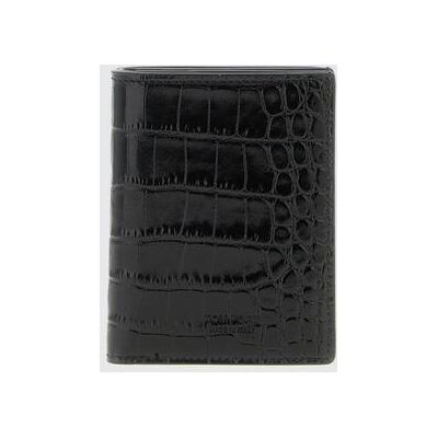 Tom Ford Portacarte di credito in pelle stampa cocco Nero Taglia OS Tom Ford Portacarte di credito in pelle stampa cocco Nero Taglia OS