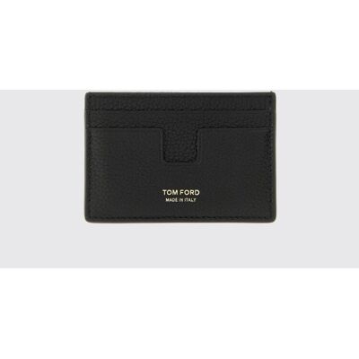 Tom Ford Portacarte di credito in pelle martellata Nero Taglia OS Tom Ford Portacarte di credito in pelle martellata Nero Taglia OS