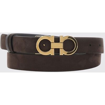 Salvatore Ferragamo Cintura in pelle con fibbia Gancini in metallo Marrone Taglia 80 Salvatore Ferragamo Cintura in pelle con fibbia Gancini in metallo Marrone Taglia 80