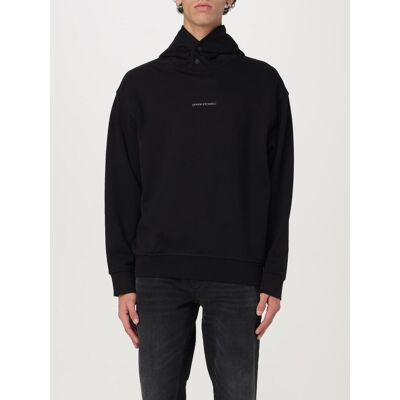 Armani Felpa in cotone con logo Nero Taglia L Armani Felpa in cotone con logo Nero Taglia L